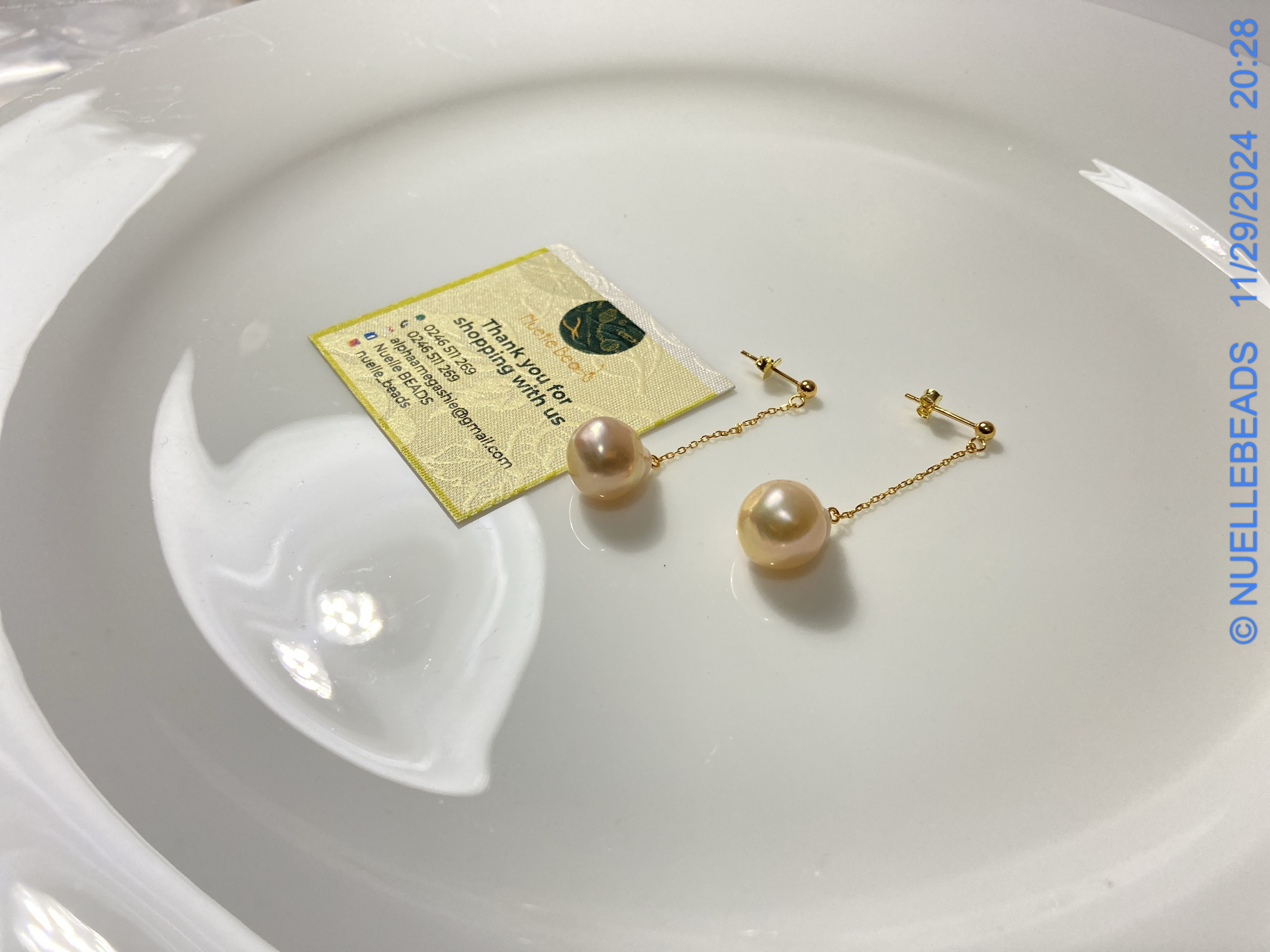 Baroque Pearl dangle studs