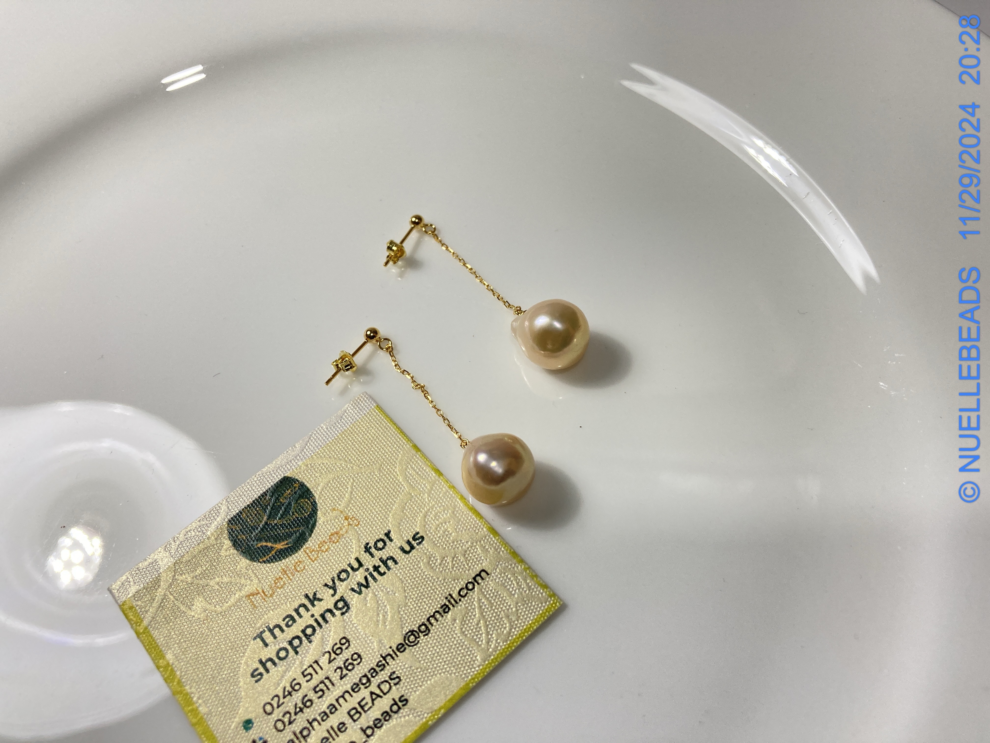 Baroque Pearl dangle studs