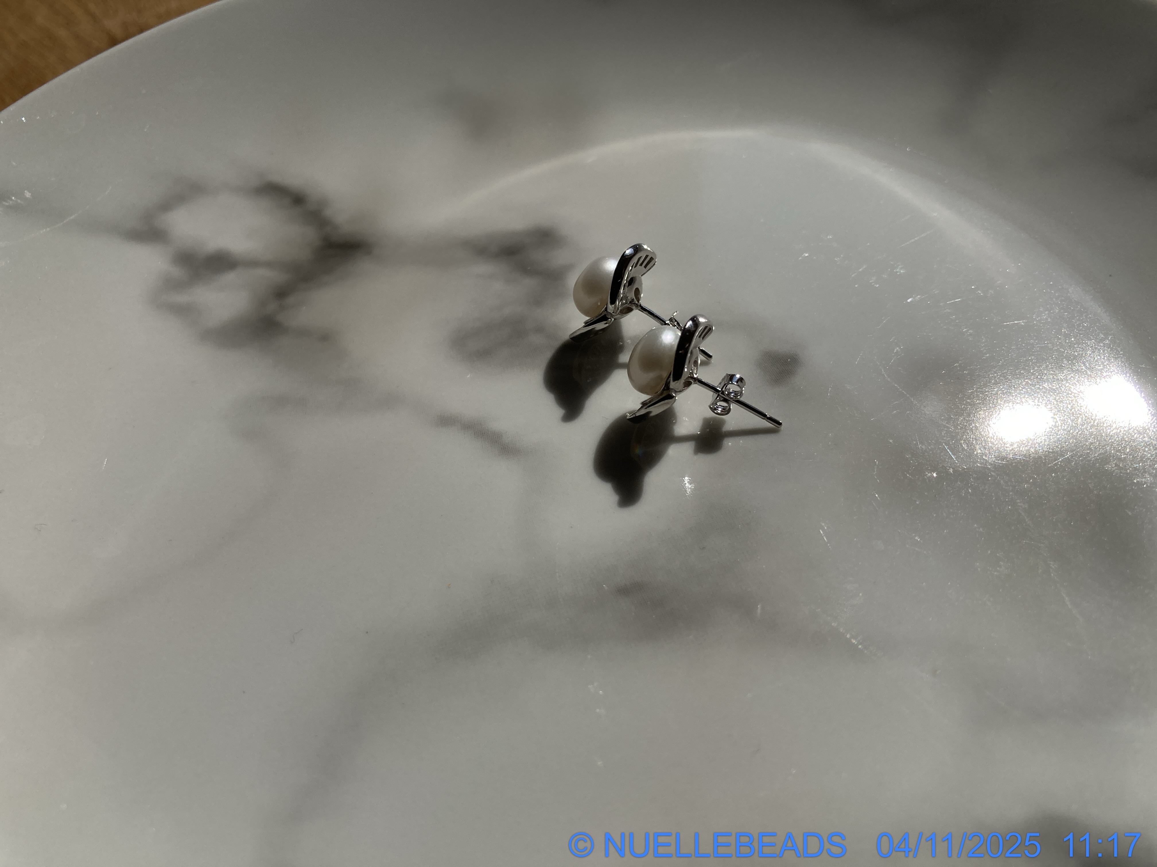 Rose Flower pearl studs