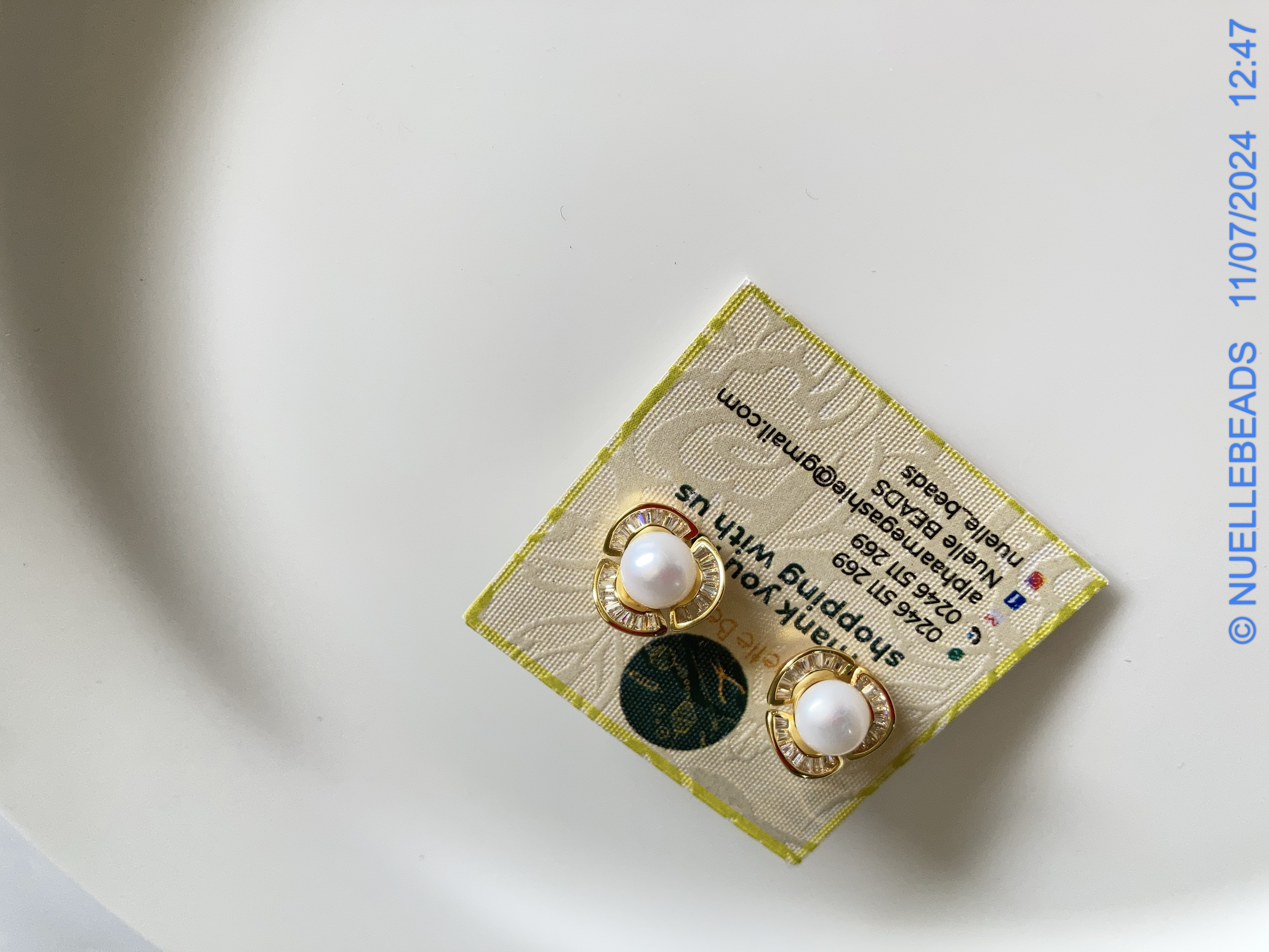 Rose Flower pearl studs