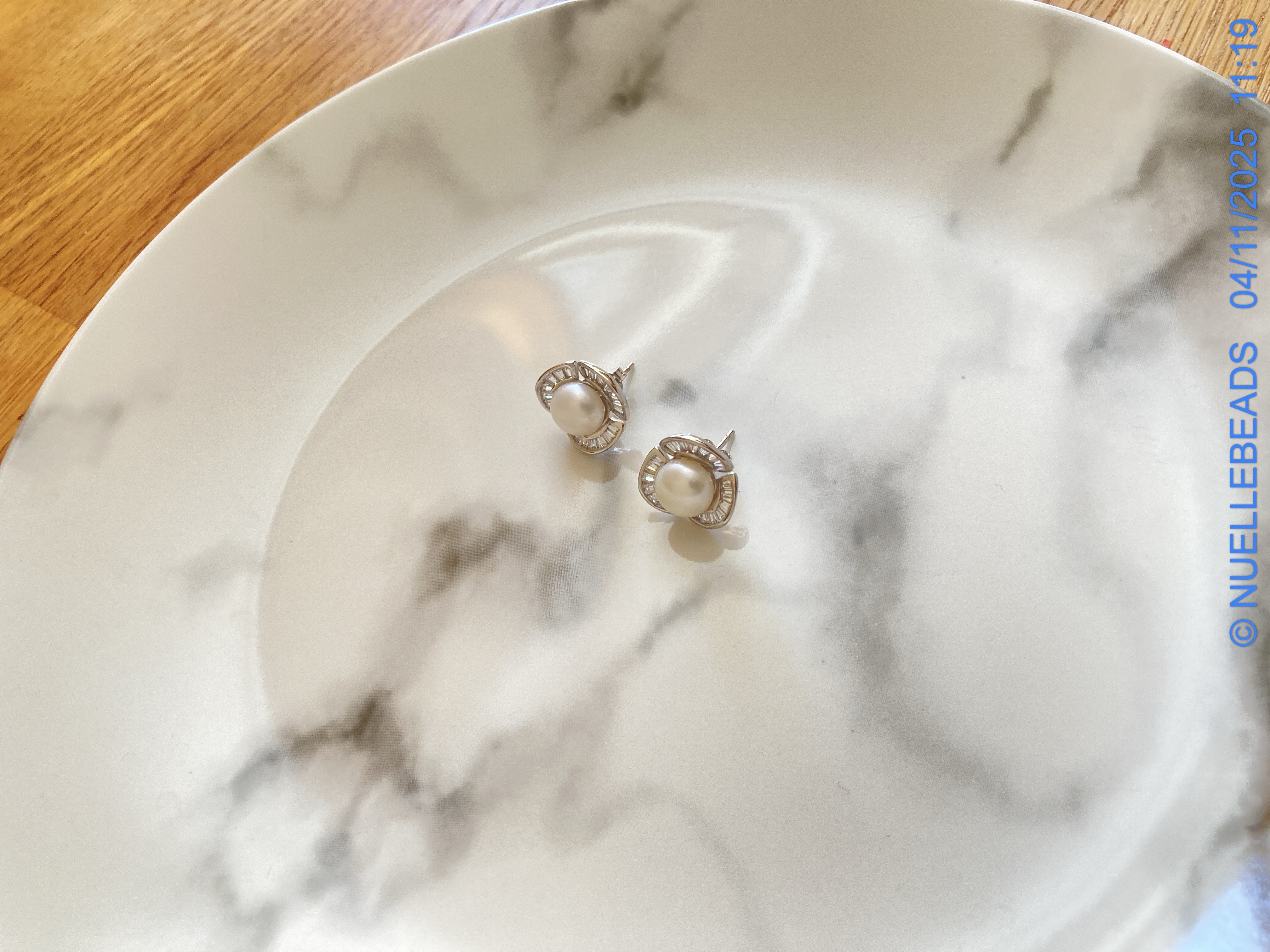 Rose Flower pearl studs