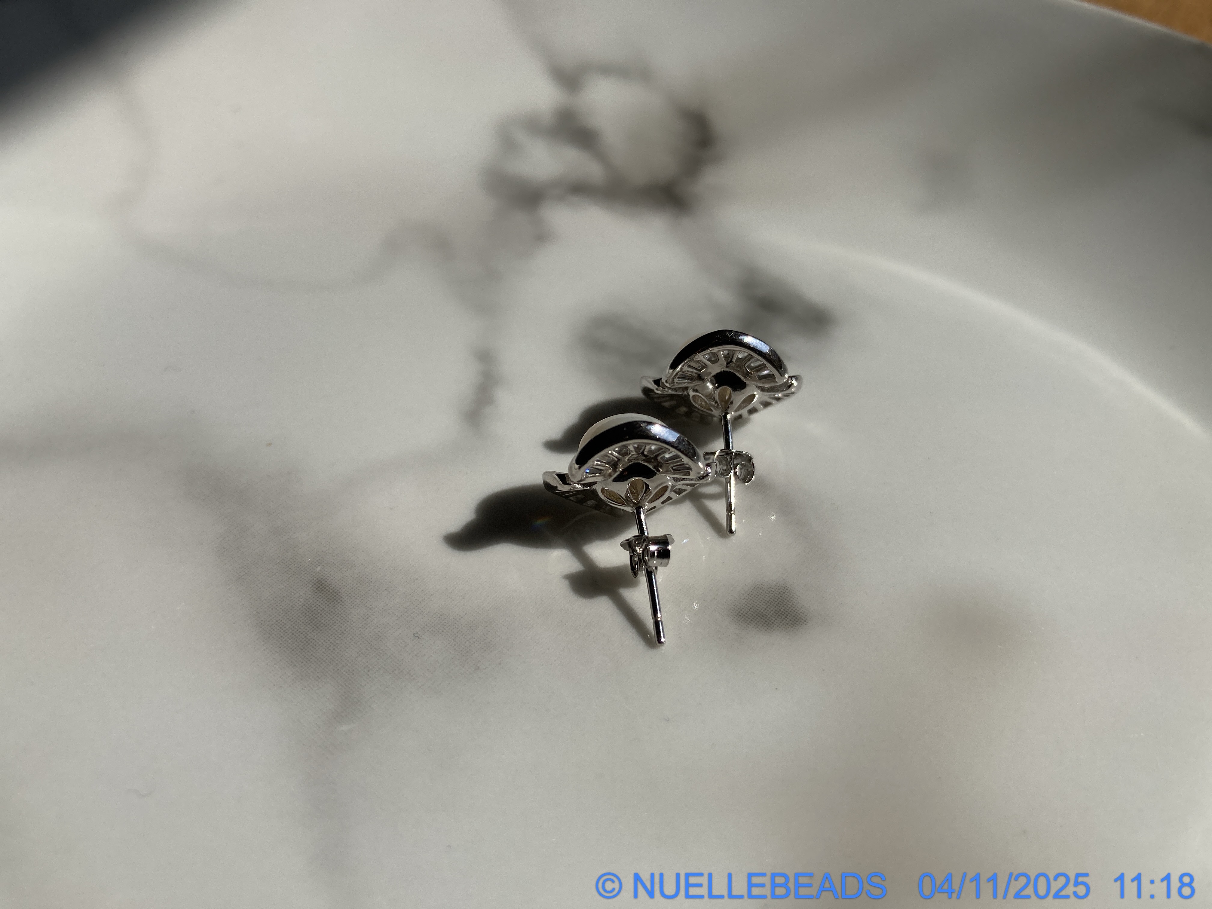 Rose Flower pearl studs