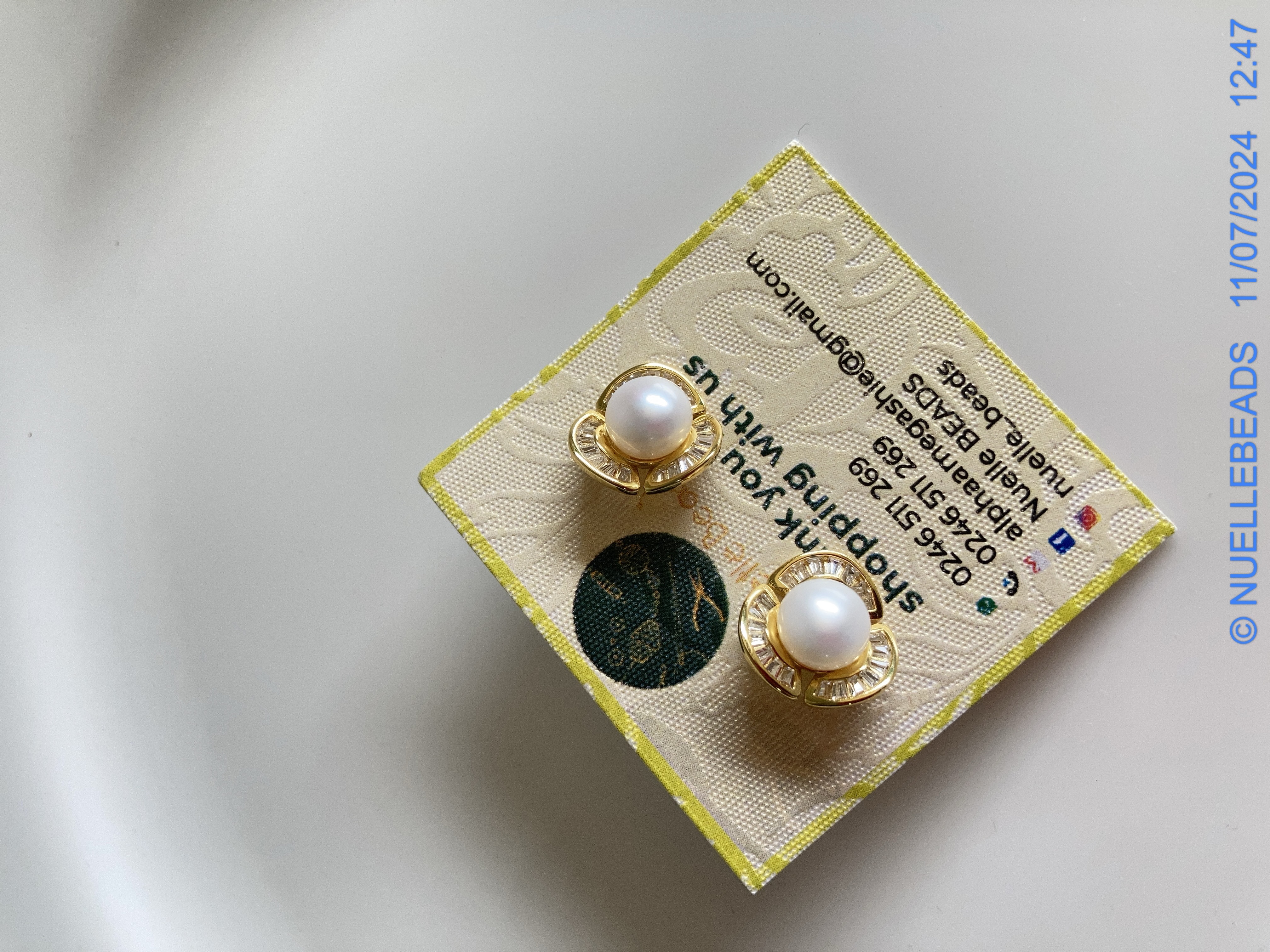 Rose Flower pearl studs