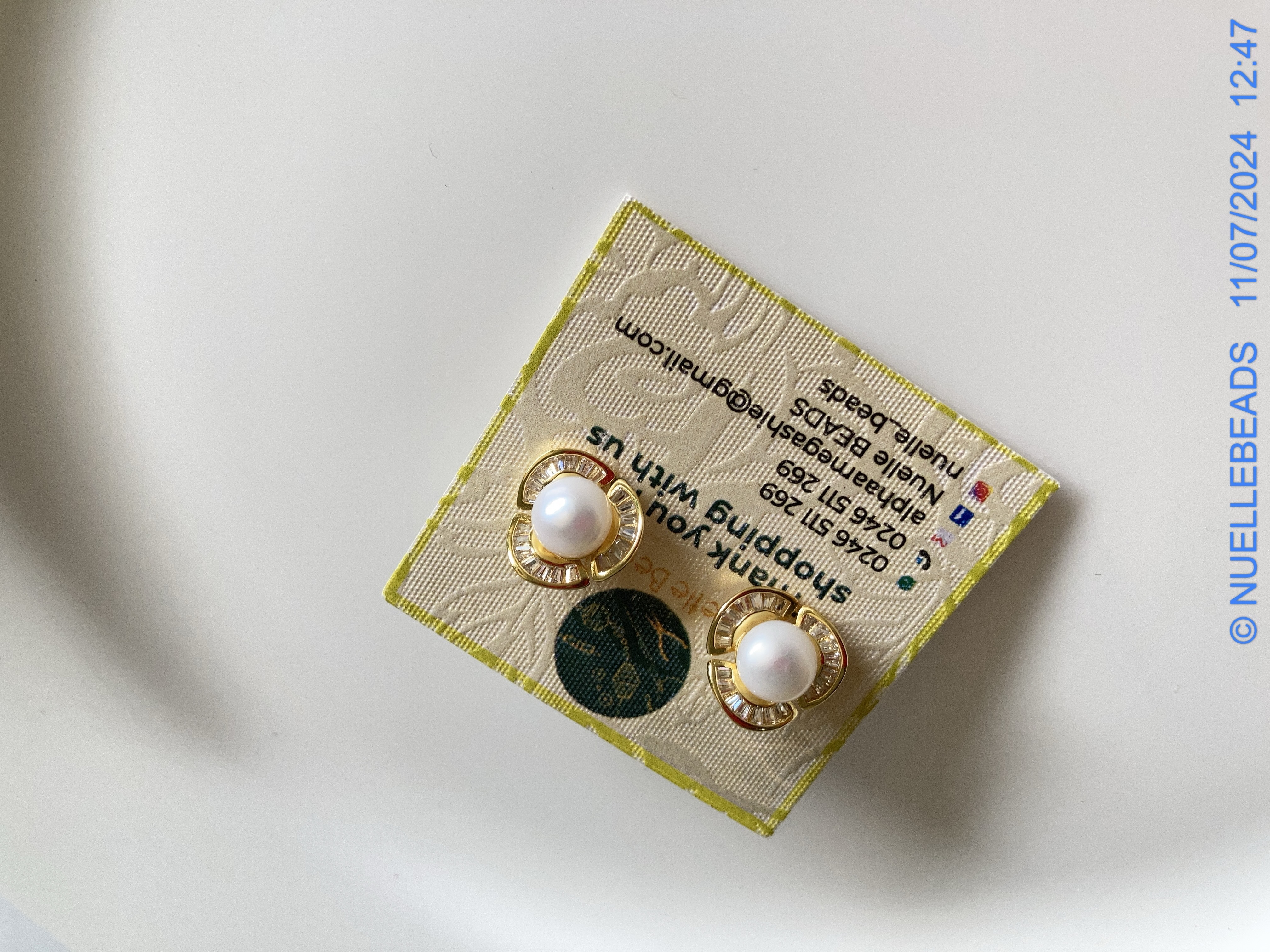 Rose Flower pearl studs